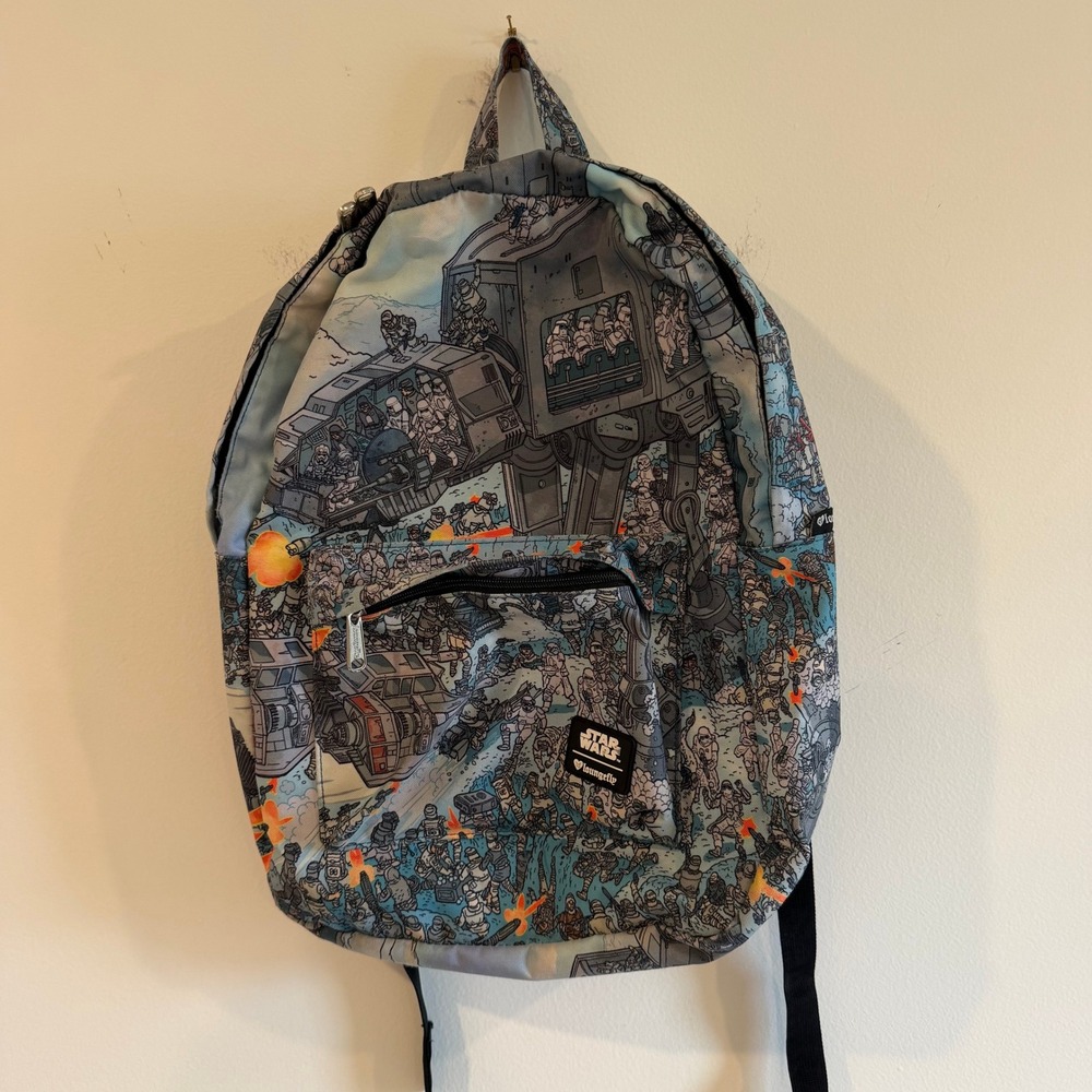 Loungefly Star Wars Battle of Hoth AT-AT Snowtrooper Canvas Backpack Blue